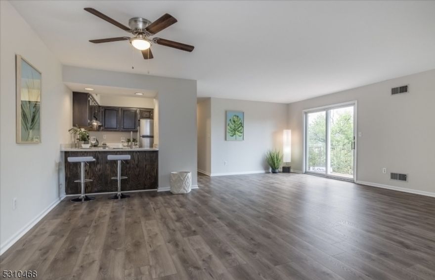 Large End Unit 2 bed, 2 bath garden condo that boasts natural light throughout, a private balcony, and garage parking! Use the garage as additional storage space and enjoy the close proximately to shops, restaurants, and public transportation. The kitchen features quartz countertops with breakfast bar and stainless steel appliances. The main living area has ample space for an open concept style office, living, and dining room. The primary bedroom boasts an en suite with walk in closet. Full size washer/dryer in unit and central air! Rentals do not come often in this complex. Garage space included, rare! Bus stop in front of building. One level condo on second level floor, 1 garage parking spot and 1 parking lot spot included. Easy access to Route 287! *Garbage, water, and sewer are included in the monthly rent!!* Located in West Knoll boutique garden condo complex that features two buildings, 4 units on top level and 4 units on ground level in each building. No dogs-HOA does not allow. Available February 1st! *3 people max occupancy per town.