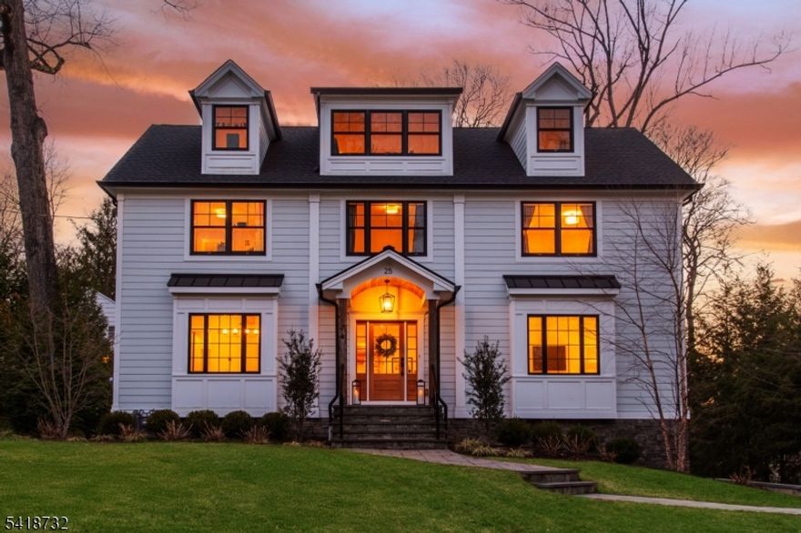 Experience the pinnacle of modern luxury in this stunning, recently constructed custom colonial. Situated in the highly coveted Upper Washington section of Chatham Borough, this residence offers the ultimate "walk-to-everything" lifestyle. From morning school runs to evening strolls downtown, the location is truly unbeatable. This home features white oak hardwood floors throughout, high ceilings, white oak wood beam ceilngs in dining room and family room with gas fireplace. Wolf range and Wolf built in coffee maker, Subzero fridge, island beverage fridge, Serena and Lily chandelier in breakfast nook and primary bedroom. The large foyer opens to formal living room, dining room, first floor ensuite and the kitchen and family room. Soaring raised ceiling in primary bedroom, wood paneled ceiling with white oak beams, and radiant heated floor in primary bathroom, 5 spacious bedrooms on the second floor, laundry room, open stairs to third level. Third floor is the perfect finished great room. The lower level features a walk out sliding door to rear, full bath, high ceilings, mudroom, large storage room and garage entrance. The stone patio and outdoor fireplace offer a relaxing retreat, with gas hook up for an outdoor grill.  Home also come with Generac generator.