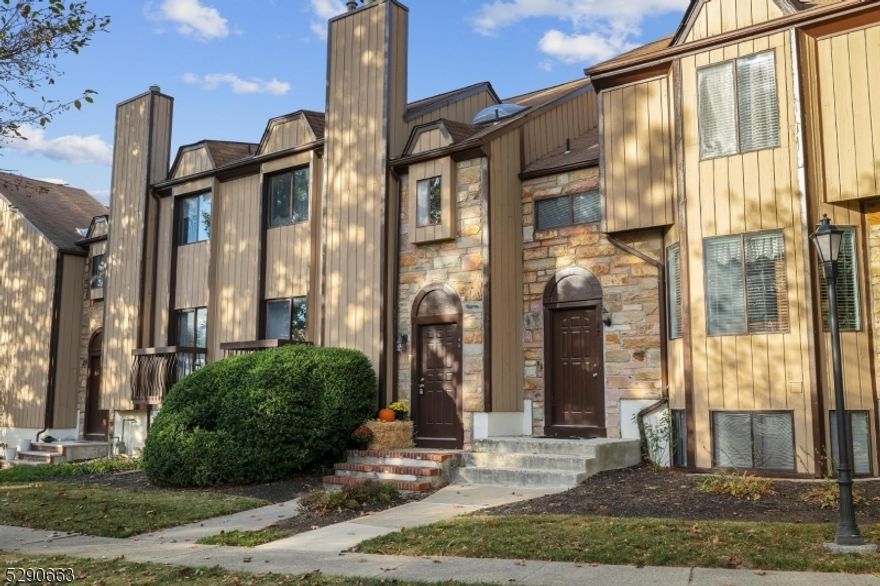 Spacious Hastings Square townhome offers country club lifestyle!  Community offers inground pool, playground, tennis and more.  Living and dining rooms have newer wood flooring and sliders to deck.  Updated white kitchen has new appliances and cabinet hardware.  Updated powder room on landing.  Primary bedroom with walk-in closet and second bedroom share full ceramic tile bath with tub shower.  Full basement with garage access has laundry room and space for finishing.  Fireplace never used and is being sold as-is.  *HASTINGS SQUARE IS FEE SIMPLE, ALL EXTERIOR MAINT IS RESP OF HOMEOWNER**HACKETTSTOWN MAILING ADDRESS 07840