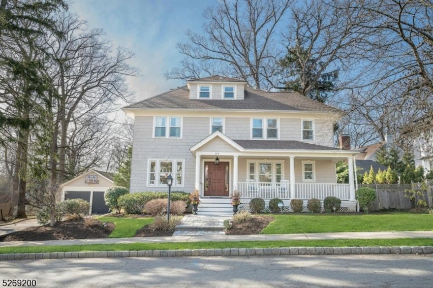 Welcome to this handsome Center Hall Colonial, nestled on one of Summit's most picturesque streets. The house is conveniently situated mere moments from Memorial Field and Brayton Elementary School (0.4 miles) and Summit's NJ Transit Station (0.8 miles).  The home exudes charm, with a welcoming front porch,high ceilings and an open airy feel in the principal rooms. The Kitchen has been recently renovated with light cabinets, stone counters, and Viking appliances and includes a peninsula for casual dining. Adjacent to the Kitchen is a fireside Living Room, which offers a cozy retreat. A sun-drenched Dining Room, a convenient Office, and a Powder Room complete this floor. Ascend to the second floor with its four bedrooms, including the Primary Suite with its walk-in closet and recently renovated spa-like en-suite bath.  A second ensuite bath and a third full bath in the hall round out this level. The flexible third-floor suite includes a new hall bath and walk-in closet. The Lower Level offers a Recreation Room, Powder Room, Gym, Laundry Room, and convenient Bilco door access to the backyard oasis. The completely fenced and private rear yard includes a patio for entertaining on warm summer evenings. Completing this exceptional property is a two-car detached garage equipped with a Tesla charger, seamlessly blending convenience and modernity. Welcome home to a lifestyle of comfort, convenience, and sophistication.