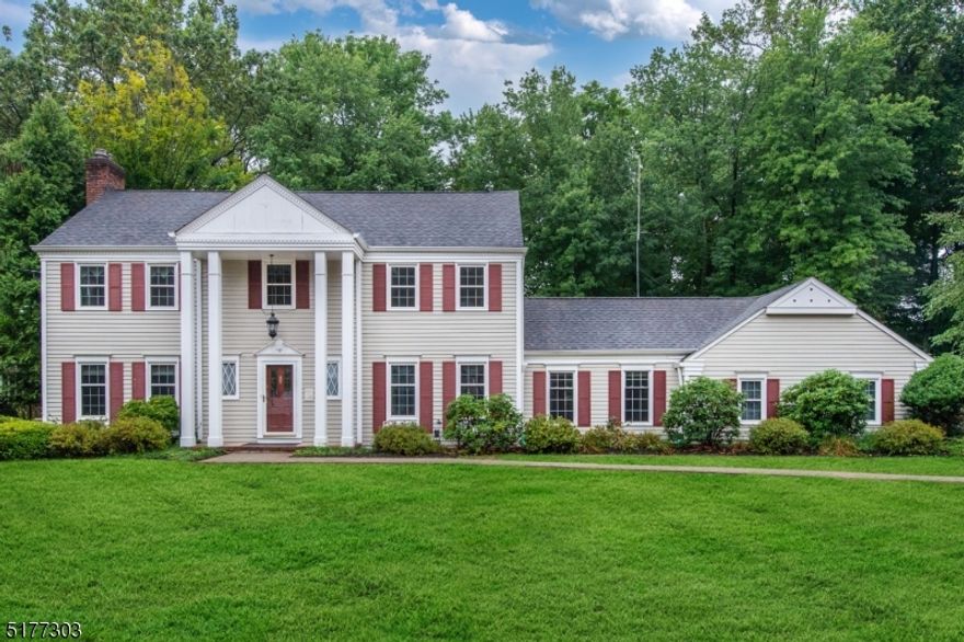 Located near the end of a cul-de-sac on a private half acre lot backing to Spring Brook Country Club and walkable to downtown Morristown and walking trails like Foote's Pond-- location simply does not get better than this. This stately 4 bedroom, 2 1/2 bathroom colonial is the in-town home you have been waiting for. The large kitchen features premium stainless steel appliances including a Wolf dual-fuel range; granite countertops, cabinets with soft close drawers & doors, pantry, and eat-in area surrounded by windows on three sides. Additionally on the main floor is a separate dining room, office, which has potential for a first floor bedroom, powder room, laundry and living room with a gas fireplace. The second floor master with views of the golf course has a full bathroom and walk-in closet. There are three other amply-sized bedrooms on the floor and full bathroom. There is a wine cellar in the finished basement as well as additional storage space. The flat, fenced and lightly wooded rear yard overlooking the 4th hole offers two patio areas; a private stone patio with pergola accessible from the living room and covered dining/sitting area ideal for entertaining. Don't miss this hidden gem of a home and neighborhood.