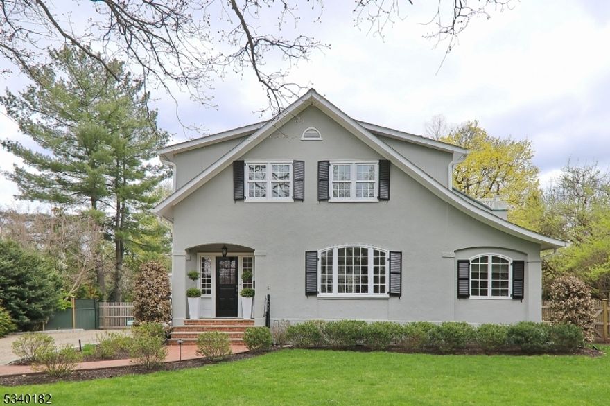 Charming recently updated Colonial on private level lot with perennial gardens with multi zone irrigation system. Formal living room with gas fireplace. Office/sunroom off of living room. Formal dining room with wood burning fireplace. Kitchen w/granite counters, large island, Viking gas range. Kitchen has adjoining family room with cathedral ceiling, French doors lead out to a private new composite deck with pergola. First floor Master Bedroom with cathedral ceiling,, skylights, room darkening blinds and Master Bath. Three bedrooms and two full baths on second floor. Two bedrooms have balconies. First floor ceilings 9'8" and second floor ceilings 8'6" high. Basement is 3/4 finished with plenty of storage. Garage will accommodate two cars. Roof, gutters, Hot water heater, furnace are all new within last 5 years. Generac 22 kw whole house generator is also an added feature.