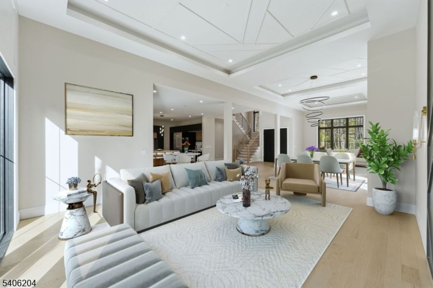 Luxury takes center stage in this remarkable new custom home offering over 6700 sq ft of beautifully finished living space on 0.35 acres. Dramatic one and a half story ceilings elevate the dining room, living room, and family room, complemented by oversized windows and high end designer finishes throughout, creating an atmosphere ideal for elevated daily living and entertaining. The chef's kitchen serves as the home's centerpiece, featuring custom cabinetry, quartz countertops, professional stainless steel appliances, and a large island with seating.The main level also includes a first floor guest suite, mudroom, and powder room. Upstairs, four spacious bedrooms feature nine foot tray ceilings, including a luxurious primary suite with two custom walk-in closets and a spa-like bath with soaking tub and double vanity. Additional highlights include oak floors throughout, radiant heat in all bathrooms except the basement, a central vacuum system, and extensive custom millwork. The fully finished lower level provides flexible living with a rec room, gym area, ensuite bedroom, dedicated wine storage with glass door, and pre wired home theater. Enjoy an oversized heated three car garage, generator, multi zone HVAC, full landscaping package, outdoor gas hookup on the covered porch, and a ten year home warranty. A rare opportunity to own new construction in a prime location, move in ready luxury with every detail thoughtfully crafted.