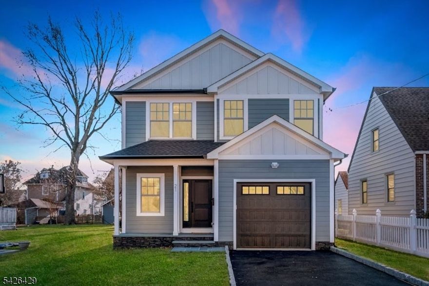 BRAND NEW CONSTRUCTION home with 10 year builders warranty located in one of Cranford's most desirable neighborhoods. With approximately 3,200 sq ft of livable space, five generously sized bedrooms and four full baths, there's space for everyone to live comfortably. The flexible first-floor bedroom works perfectly as a guest suite, home office or even a playroom. The open-concept kitchen and living area make entertaining effortless and feature high-end finishes with a premium Thermador appliance package, while 9-foot ceilings throughout create an airy, upscale feel.The fully finished basement with high ceilings offers exceptional bonus space, ideal for a media room, gym, or play area. Ideally situated less than a half a mile from dowtown Cranford and just down the street from Brookside Elementary(K-5), and Cranford High School, this home offers the perfect blend of comfort, function, and convenience. It delivers the lifestyle and walkable community Cranford is known for. Property is NOT in flood zone. Video walkthrough in links.