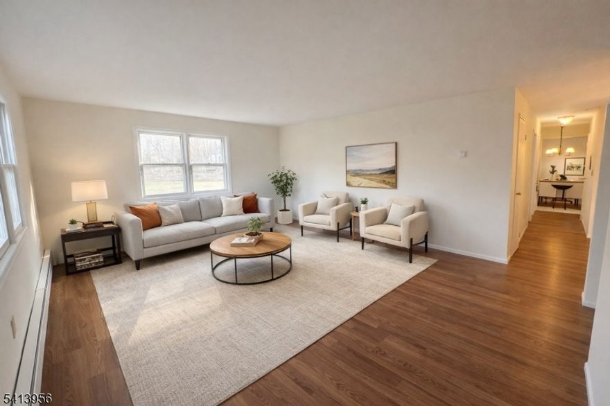 Turn-Key Two Bedroom with Utilities Included! Enjoy easy, affordable living in this beautifully renovated first-floor end unit filled with natural light. RENT INCLUDES heat, water, and sewer. The tenant pays only the electric, offering exceptional value and simplicity. Step inside to a bright, open floor plan designed for comfortable everyday living and entertaining. The updated kitchen features warm wood cabinetry and flows seamlessly into the dining area. A spacious living room is framed by large windows overlooking a peaceful patio and wooded setting, the perfect backdrop for relaxing at the end of the day. Two generously sized bedrooms offer double closets and are cable-ready, complemented by a fully renovated bath with dressing station, linen closet, and full bath. Bonus: three additional closets for excellent storage. Stylish vinyl flooring and fresh neutral d cor throughout make this home truly move-in ready. Additional conveniences include a separate storage unit and washer/dryer access in the neighboring building. Ideally located with quick access to major highways, shopping, parks, and NJ Transit bus and train service, making commuting effortless and daily living convenient. A bright, low-maintenance home in a commuter-friendly location is ready for immediate enjoyment.