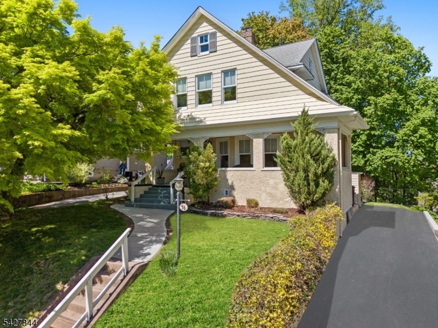 Located in Nutley's sought after Yantacaw School section, this charming two bedroom home offers the perfect blend of location, layout, and lifestyle. Just moments from downtown restaurants, parks, NYC transportation, and highly ranked Elementary School. Set against the rear of Nichols Park, the property enjoys a private, tree lined backdrop with beautiful seasonal views. The main level features a bright, open concept layout highlighted by a sun filled dining area surrounded by windows and direct access to the deck. The updated kitchen offers a center island, modern finishes, and seamless flow into the dining space, ideal for both everyday living and entertaining. A comfortable living room completes the first floor. Upstairs includes two well sized bedrooms and a full bathroom featuring a soaking tub and glass-enclosed shower. The finished basement adds valuable bonus space with a recreation area, office, and half bath, offering flexibility for a variety of needs. The backyard includes both deck and grass areas, perfect for relaxing or entertaining while enjoying the unique natural setting. A covered front porch adds to the home's inviting curb appeal. Here is your opportunity to own a home with character, updates, and a rare backyard setting.