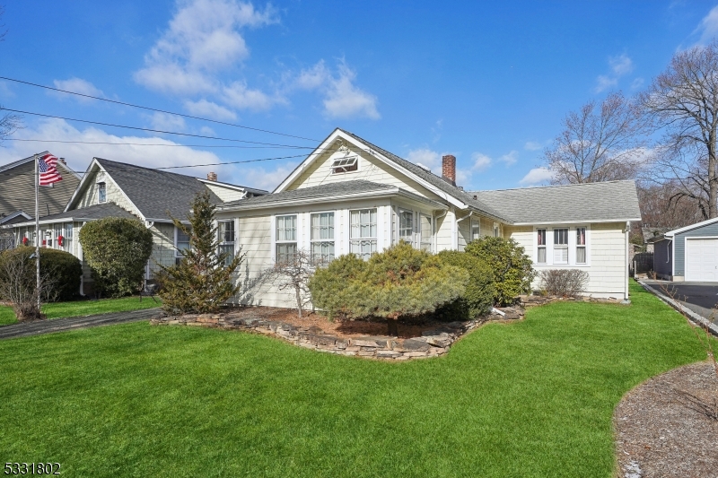 Charming ranch home located on a dead-end street just steps to Simon's Park!   Enjoy the easy one level living offering a cozy entrance vestibule with coat closet, bright and sunny office or sun room with glass French door, living room and dining room with coffered ceiling, ceiling fan, and wide custom moldings, kitchen, two bedrooms, full bath and laundry room.  Spacious primary bedroom with two double closets, second bedroom and full bath with tub and shower.   Partial basement and crawl space offers plenty of storage...  public water and sewer, 2 yr old water heater..   Location is the absolute best in the heart of Morris Plains just steps to schools, parks, library, downtown Morris Plains stores and shops.   This house is filled with warmth and love!