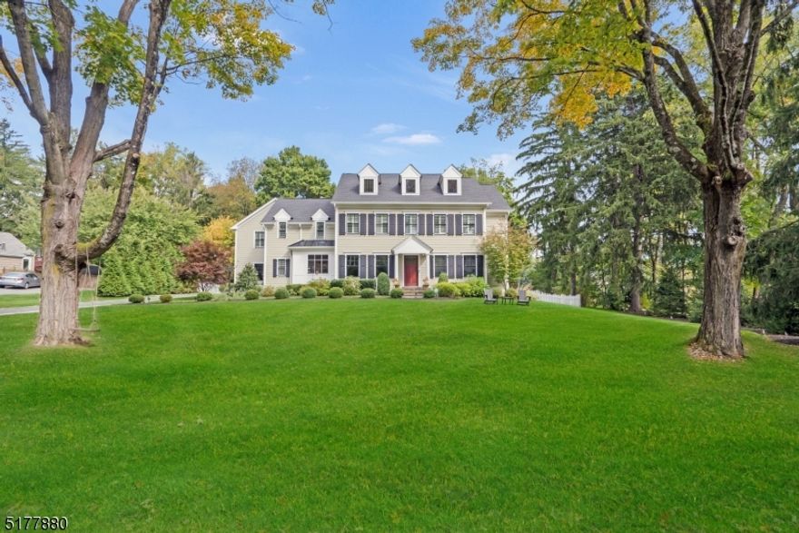 Location Location Location! Live your best life right here, right now. This exquisite light-filled 5BR, 4.2 bath custom Center Hall Colonial with superior craftsmanship is set on a coveted quiet street in a premier downtown neighborhood in Basking Ridge - a great community with an excellent school system.  This exceptional turn-key home is well-appointed throughout, creating an ambiance that meets modern expectations of today's discerning buyers. Open concept Kitchen/Great Room. 9' first-floor ceilings. Generous Primary Suite with luxurious, spa-like Bath with marble finish and heated flooring. Large bedrooms (with large closets), one ensuite and two with Jack'n'Jill baths. Thoughtful, quality design throughout. The finishing touches, such as the gourmet kitchen with quartz countertops, Wolf and Sub Zero appliances, gleaming hardwood floors, stacked stone gas fireplace, coffered dining room ceiling, beautiful molding throughout all make for comfortable and stylish living. Separate 3rd floor living space with Bedroom, Loft & Full Bath. Energy efficient 5 zones. Comfortable and private, the backyard features a large composite deck and a seating area for enjoying evenings around a firepit. Whole-house generator. Walk to schools, NYC train and Basking Ridge village. Convenient to area parks, shopping, services and highways.  Come enjoy a lifestyle offering space to roam and fresh air!