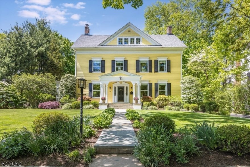 Curb appeal goals!! This classic Colonial is impressive from beginning to end. Step onto the inviting porch and through the grand foyer and you'll know your search is complete.To the left of the center hall foyer, a spacious living rm with WBF beckons, flowing effortlessly into a screened-in porch nestled under a canopy of mature trees. On the right, the formal DR and updated kitchen showcase a modern aesthetic with white cabinetry, s/s appliances, and striking soapstone countertops. The kitchen extends around the back staircase, offering a casual dining area with a heated flr and a convenient built-in desk. Ascend the curving staircase to the light-filled second flr, where the fabulous primary suite awaits with a beautifully renovated bath and private den/dressing room. Three additional bdrms, a full ba, laundry ctr complete this level. Continue to the third floor, where French doors reveal an artist's studio (perfect for a hangout /yoga room), two more bdrms, a full bath, and a bonus storage rm that could be repurposed as an office or bdrm. The full bsmnt provides ample storage, a finished rec room with pool table and bar, and a full ba w/jetted tub, perfect post-workout. Beautiful original moldings, high ceilings, and hardwood floors grace the entire home, while multi-zone central air ensures year-round comfort. Best of the best location in this historic gas lamp-lit town, just a few blocks from train to NYC and in the A+ Glen Ridge school district. Welcome Home!