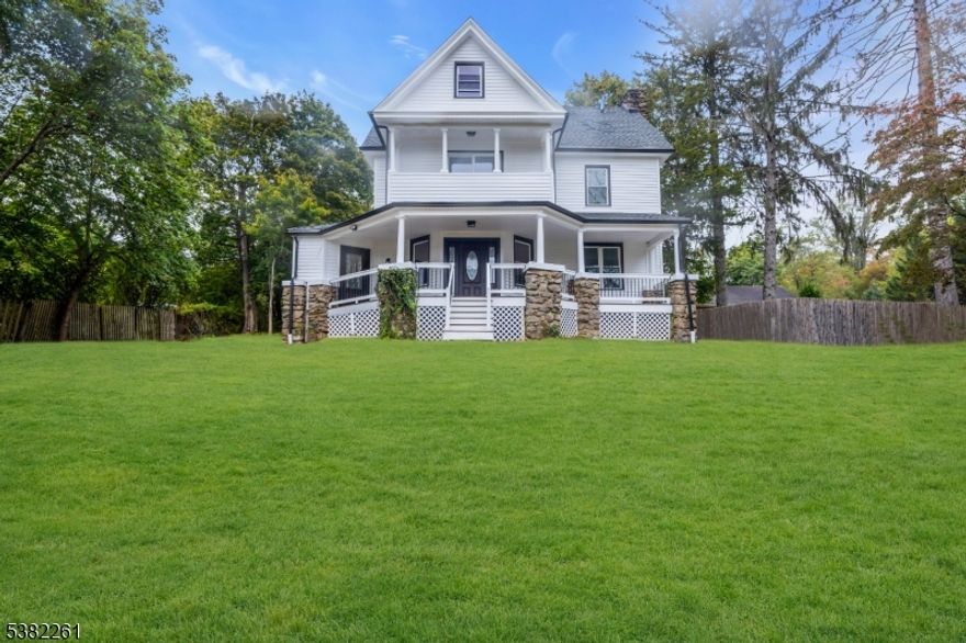 A once-in-a-lifetime opportunity to own a fully remodeled historic feeling home on a beautiful, on approx a one-acre lot perched with scenic mountain views, just a short walk to downtown Bernardsville and Claremont Avenue. This home perfectly blends modern farmhouse style with historic charm, offering timeless character alongside today's most desirable updates.Step inside to find refinished hardwood floors, custom moldings, and an inviting open layout filled with natural light. The designer kitchen showcases quartz countertops, sleek cabinetry, and premium fixtures, flowing seamlessly into the dining and living areas for effortless entertaining. Every detail has been thoughtfully curated, from the new siding, windows, and HVAC system to the washer and dryer hookups for convenience.The primary suite features a private balcony overlooking rolling hills, creating a serene retreat. The fifth bedroom   a large finished attic space with its own bathroom   offers endless versatility as a second primary suite, playroom, home office, or guest suite. A hatch door to the unfinished basement, providing ample storage and potential for future finishing.Outside, the home's expansive lot offers privacy, open space, and the rare combination of tranquility and walkability. Wrap around porch perfect for those morning cups of coffee. 22 Orchard Hill Road stands as a truly special offering in one of Bernardsville's most desirable neighborhoods.