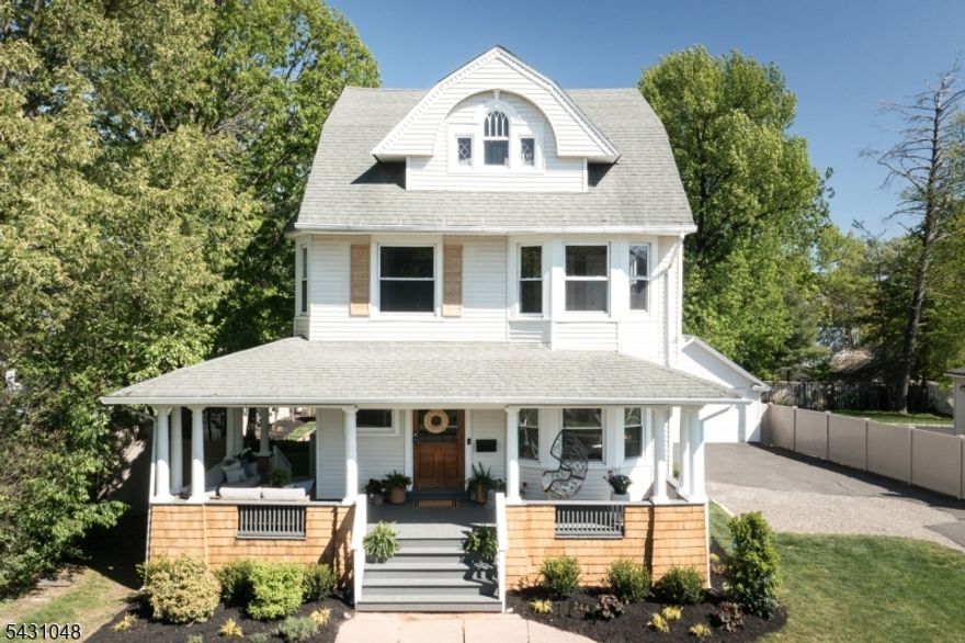 Set just steps from downtown, this beautifully restored turn-of-the-century Folk Victorian blends timeless character with the kind of space and flexibility that's increasingly hard to find in Westfield. Once configured as a two-family home, the current owners thoughtfully returned the property to its original single-family roots, preserving its historic charm while creating a warm, welcoming layout for modern living. The home's iconic wraparound porch immediately sets the tone, offering the kind of inviting curb appeal that makes you want to slow down and stay awhile. Inside, the main level opens to a gracious foyer and expansive living space filled with natural light and original character. A den with an attached full bath offers flexibility for guests, a home office, or first-floor living. Toward the back of the home, the kitchen features a cozy breakfast nook and opens directly to the massive, fully fenced backyard with endless room to entertain, garden, or unwind. The second floor offers three bedrooms, a full bath, and a dedicated laundry/dressing room. The third level features a fourth bedroom with a walk-in closet, plus an enormous unfinished space with incredible potential for a future primary suite, studio, or retreat. A rare opportunity to own a piece of Westfield history just moments from downtown shops, restaurants, parks, transportation, and everyday conveniences like Trader Joe's just down the street. You won't want to miss this one, come see for yourself.