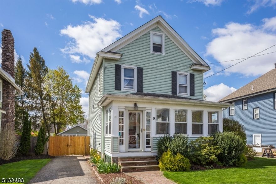Welcome Home- Located in Morris Twp, Very close to Morris Plains Town Center.  Beautifully Updated & Classic Charming Colonial filled with original wood trim, moldings, door frames and staircase.  Hard to find a home with all the modern conveniences yet respectfully honors the custom woodwork and feel of the 1920s.  Large windows add a lot of a natural light to this 3 bedroom 1 full bath on 2nd floor 1 half bath recently installed on the first floor.   The enclosed porch/sunroom can be used for 3 seasons. Beautiful level fenced in yard with newly renovated and expanded deck perfect for entertaining.  There is also a 2 car detached garage to keep your cars out of the snow and  provides additional storage.  Recent upgrades by the home owners include; Solar panels leased, Outside landscaping, New gate, Sand and paint deck and lights, Basement, Half Bathroom with heated floor on 1st floor, Mud room, Radiator covers, Radon remediation, Stained glass, Sanded floors, Additional electrical outlets outside, New ejector pump in basement, New ceiling fan in 3 seasons room.  So close to Morris Plains Train Station Mid Town Direct NYC, Rts 10, 80, 287, 46, All the dining, shopping and history of Downtown Morristown is less that 10 minutes by car.  Are you still home?  Get in your car now and come see this wonderful home lovingly cared for by its owners ready for you to move in.  Located in Morris Twp with a Morris Plains Mailing Address