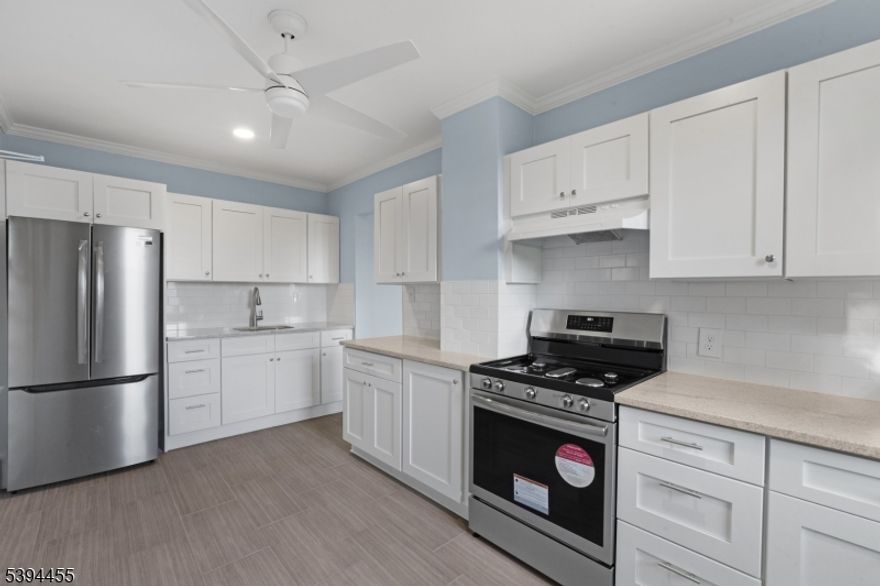 Welcome to Garwood and live in this newly fully renovated 2nd floor apartment. Enjoy the convenience of this great location, 1/2 mile to the Garwood NJ Transit Train Station, Westfield and Cranford, and near many major highways and shopping. Everything is new. Enjoy a new kitchen with all new appliances, a new bathroom, ceramic and carpeted floors, and a stylish new look. Plenty of cabinet and closet space. This quiet neighborhood sits on the Westfield border, and has a vacant grass lot for your use on the side. No cooling, however tenant may install window A/C units. New ceiling fans in all rooms. On street parking is available right in front of the property. Tenant pays for electric and cable TV. Landlord pays for water, sewer, forced hot air heat, hot water, trash removal and maintenance of the grounds to include snow removal. We currently have five (5) wonderful tenants on site.