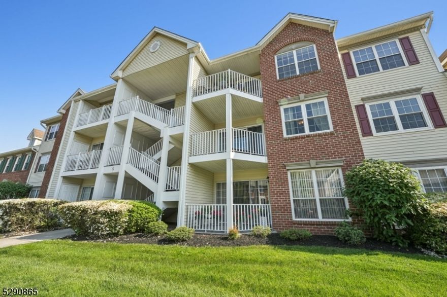 Great second floor 2 BR/2BA unit with recently updated kitchen (2022) - new cabinet doors, counters, backsplash, oven and sink.  Freshly painted throughout and several new light fixtures as well.  Nice wood floors, walk-in closet and separate storage closet.  Relax on your private patio or utilize the association pool and tennis courts.  Close to major highways and train station.  Sq. ft. is as per NJ tax records.