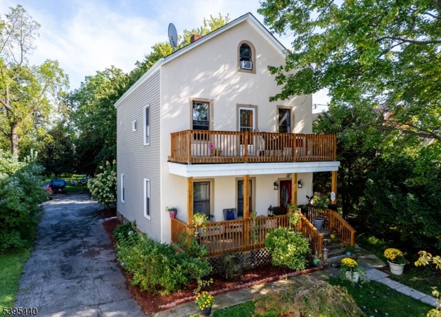 This exceptional two-unit multi-family property, set back on a deep half-acre lot, offers surprises and opportunities for owner-occupiers and investors alike! Upon entering the shared foyer, you have access to two distinct units, one on each floor, as well as a boarder apartment on the third floor. The first-floor, 2-bedroom, 1-bath unit is thoughtfully updated, featuring original molding and hardwood throughout the living area and spacious bedrooms. The large, light-filled eat-in-kitchen boasts updated appliances, countertops, and ample storage. Through the kitchen sliders, you access a deep yard with endless possibilities and a large blacktop with space for 6 cars. The second-floor features a freshly painted 2-bedroom, 2-bath unit with a modern kitchen and a bonus space perfect for an office or den off the primary bedroom. The third floor is currently configured as a boarder unit with 1 bedroom and 1 bath, and could be easily combined with the second-floor unit or remain an income-generating boarder apartment.  Laundry in basement. Recent upgrades include 2 new HW heaters, new furnace, and chimney liner in 2023/24. Don't miss this fantastic opportunity to own an income-producing property and/or to live "rent free" as an owner!