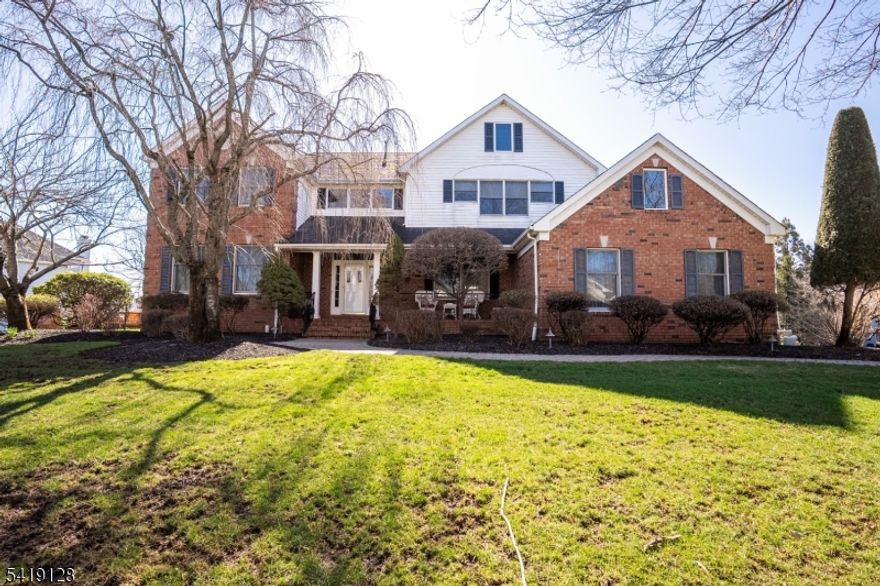 Welcome to a beautifully maintained and thoughtfully updated 5-bedroom, 3.5-bath home offering 3,477 sq. ft. of elegant living space in the desirable Belle Mead section of Montgomery Township. Step into the grand two-story foyer, you'll appreciate the hardwood floors, crown molding, and recessed lighting. The gourmet eat-in kitchen has been redone and features granite countertops, a center island, custom backsplash, stainless steel appliances, and a convenient warming tray, along with a butler's pantry complete with a wet bar. The family room has a wood-burning fireplace, while custom drapery and blinds. A highly desirable first-floor bedroom and full bath provide the perfect in-law suite and the first-floor laundry room adds everyday convenience. Upstairs, the spacious primary suite offers a private sitting area and a beautifully updated en-suite bath with double sinks, vanity, and a luxurious soaking tub, while all bedrooms are equipped with ceiling fans for comfort. Additional highlights include updated bathrooms, a full unfinished basement offering endless possibilities for a gym, recreation space, or home theater, and a 3-car garage with refrigerator and shelving. Step outside to a charming front porch and a stunning backyard featuring a Trex deck, paver patio, serene pond, and lush professional landscaping, perfect for relaxing or entertaining. This exceptional home combines space, style, and functionality in a prime location, making it truly move-in ready.