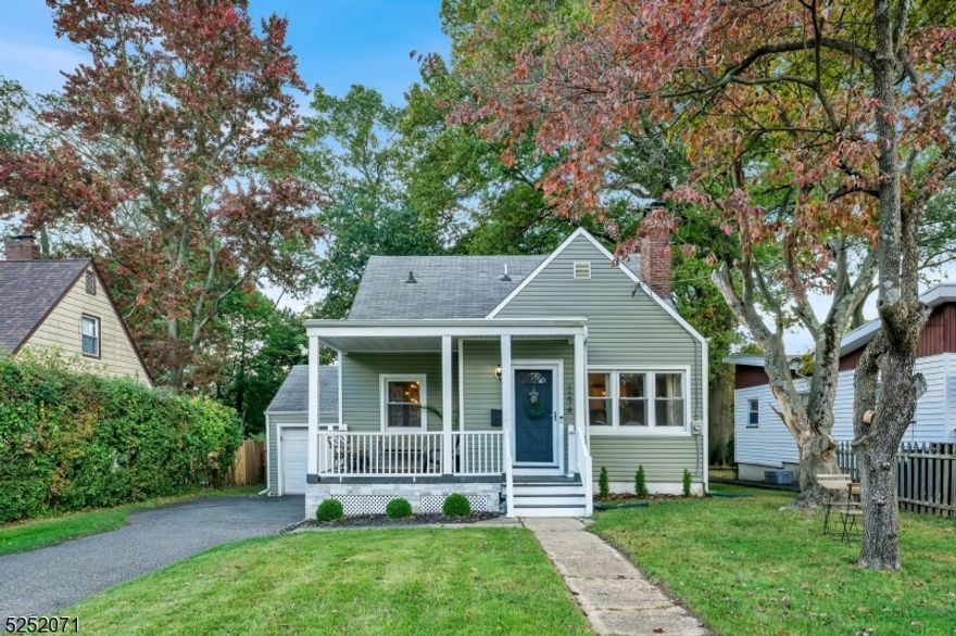 This charming 3 bedroom/ 1.1 bath Cape Cod is nestled on a deep lot with an incredibly spacious backyard. Once inside, enjoy the warmth & coziness of the renovated main level, boasting an inviting open floor plan, beautiful hardwood floors, a convenient first floor bedroom, separate dining room, modern bathroom, and a well - appointed kitchen. The second level offers two additional bedrooms and was renovated in 2019 to include laminate floors, an updated half bath and the addition of a walk-in closet in the primary bedroom. You'll find ample storage space in the unfinished basement, providing the flexibility to make it your own. Located moments from Cedar Brook Park, NJ Transit bus & train services, and Route 22. Enjoy convenient living with nothing to do, but move right in!