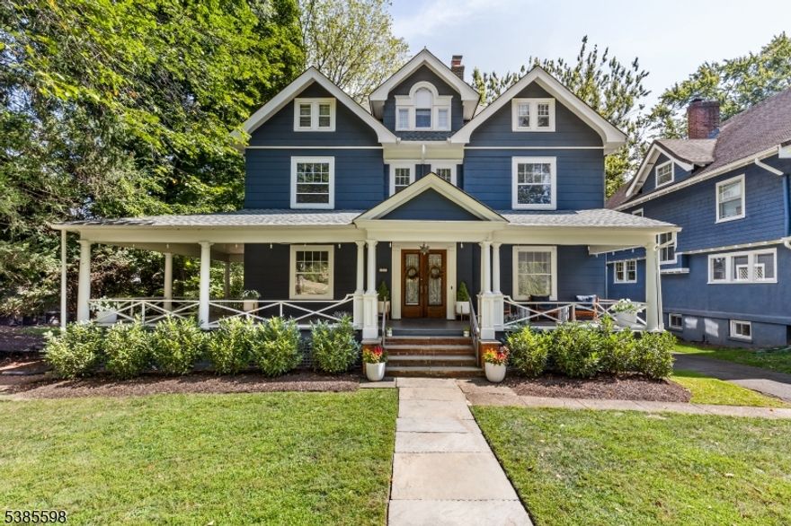 Set on one of Montclair's most storied streets, this Victorian residence seamlessly blends historic character with modern sophistication. Just steps from Edgemont Park, top-rated schools, Watchung Plaza, and both Downtown and Upper Montclair, it offers a lifestyle defined by convenience, charm, and community.The wraparound front porch invites morning coffee and neighborly conversation, while a screened rear sun porch flows from the great room to the manicured backyard and resort-style pool, complete with a landscaped pool deck, colorful underwater lighting for evening entertaining, and a recently updated design. A 4-car garage doubles as a pool house, while still leaving two parking spaces available inside and additional driveway parking for guests.Inside, light-filled rooms showcase thoughtful updates including custom lighting, renovated bathrooms, a wood-burning fireplace, and 4-zone AC. The primary suite features a dressing area and a custom walk-in closet, easily converted back into a sixth bedroom. Additional bedrooms on the second floor include one with a luxurious soaking tub, while the top floor offers even more bedrooms and a full bath. The unfinished basement provides flexible space for media, fitness, or play.Every feature has been designed for effortless comfort and elegant living. Adding to its distinction, this home sits directly on Montclair's cherished parade route, offering front-row views of one of the town's most beloved traditions.