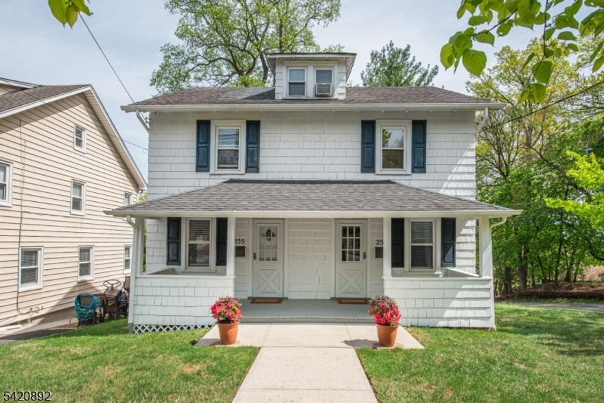 Rare opportunity to own a side-by-side duplex in the highly sought-after Montclair Heights section also designated as Upper Montclair mailing address! Ideally located just steps to NYC transp and Montclair State Unv, this unique property offers the perfect blend of convenience, comfort, and versatility. Each unit lives like its own private home with no one above or below making it ideal for owner-occupants or investors alike. The owner's unit showcases distinctive designer touches, including reverse painted glass, faux painting, custom pecky cypress interior doors, and a renovated kit with SS appliances and Silestone countertops. Relax in the spacious full bath featuring a jetted tub for a spa-like experience. The second unit also offers a renovated full bathroom and equally inviting living space. Both units feature hardwood floors, replacement windows, and access to a full basement with separate laundry areas. The open floor plan on the main level includes a living room with a decorative fireplace flowing into an eat-in kitchen perfect for everyday living and entertaining. Enjoy outdoor living with a large covered front porch welcoming you and your guests, a slate patio, plus a spacious deck overlooking a deep backyard with views of NYC. Separate utilities add even more value and flexibility whether you choose to live in one unit and rent the other or maximize income by renting both. A truly special property offering lifestyle, location, and income potential A Must See!