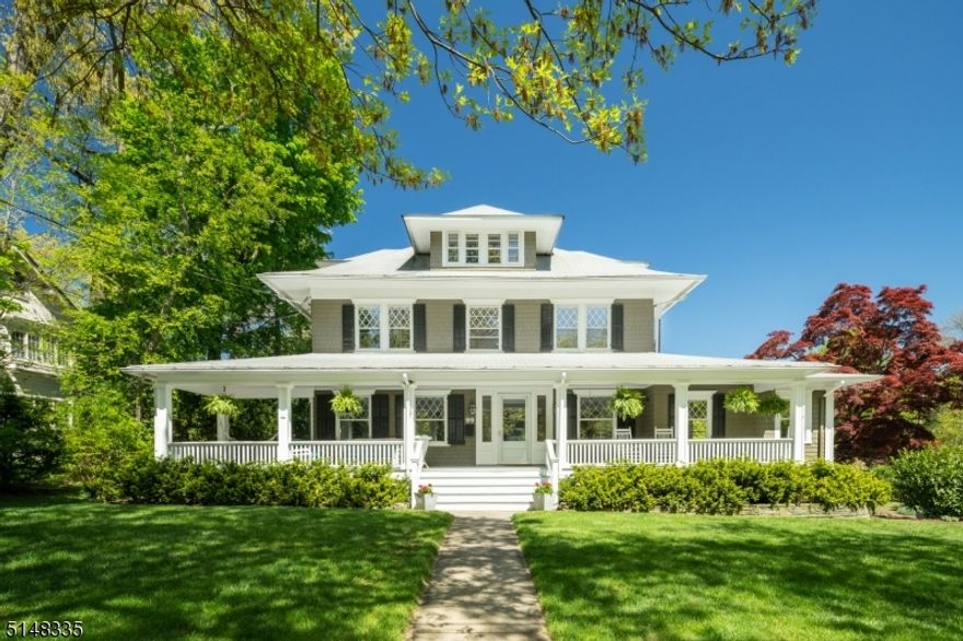 If location, character and space is what you are seeking then look no further. This grand center hall colonial is perched on the corner of Beechwood Rd and Hawthorne Pl, and has commanding views of the wonderful neighborhood. This home is in the heart of where the town, train, schools and shopping is. 99 Beechwood has a large front porch that is perfect for a relaxing afternoon or a conversation with friends. Once you walk into the home you are immediately captured by the high ceilings and large rooms. The first floor has a dining room, living room, kitchen with breakfast area and a large family room surrounded by windows. The second floor has 3 bedrooms, 2 baths, and a laundry room. The master suite has lots of space, good sized closets, and an updated bath. The third floor has 2 bedrooms, a bathroom, and storage. The basement has a large rec area and a flex room that can be used as a bedroom, an office, or more rec space. Off the side of the home is a patio that is surrounded by beautiful walls and mature landscaping. This is the perfect home in an unbeatable location.