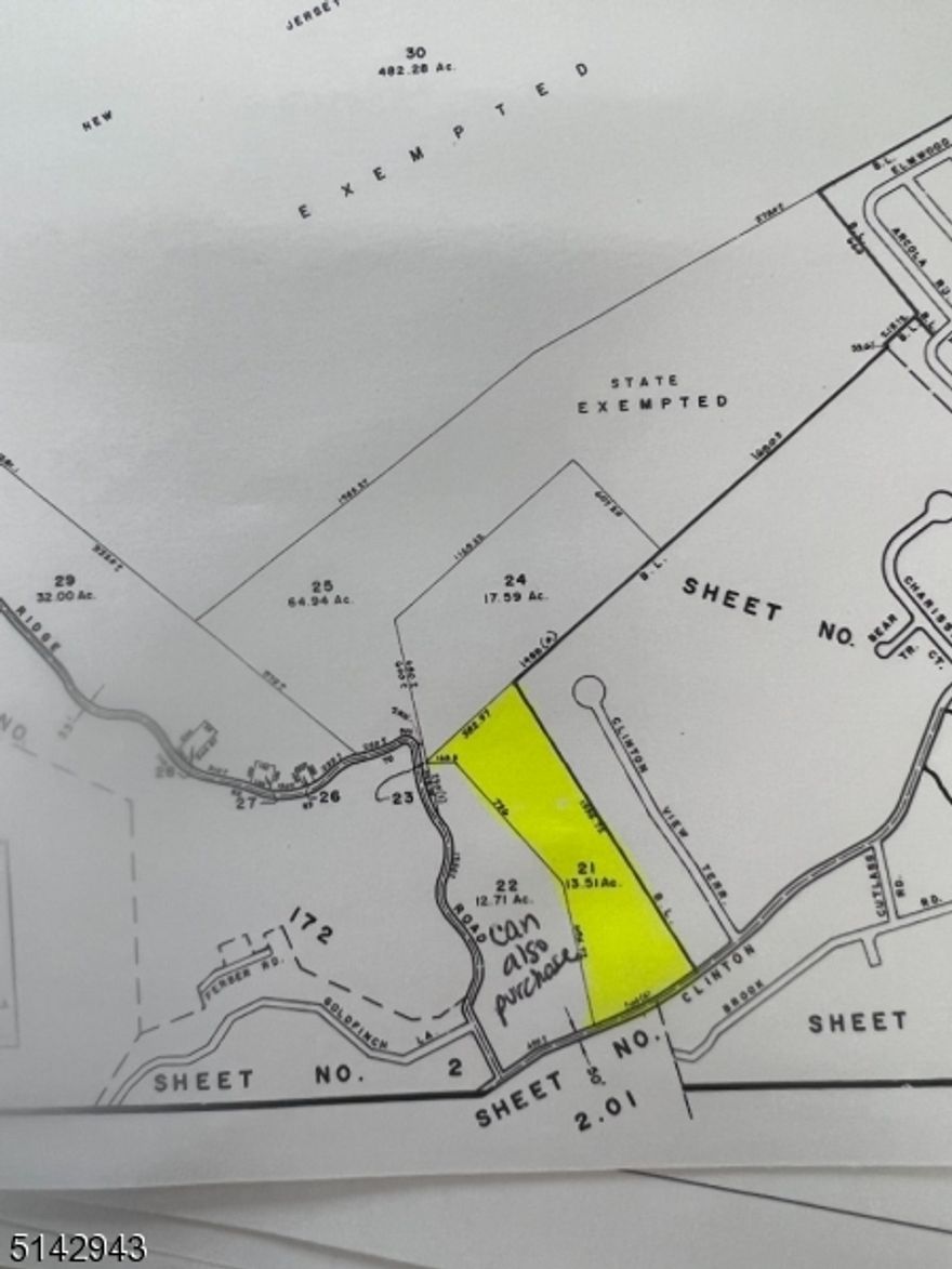 Almost 13.5 acres of land for sale with access to Clinton Rd. Can sell with adjoining lot along Chery Ridge Rd for total of 28+ acres for $385,000 and build your own tranquil cabin in the woods. Hidden 10 miles off Rt 23 tucked nestled in an active lake community.