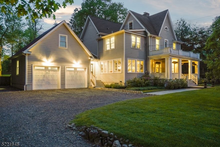 Welcome to this stunning and completely renovated 5 bedroom, 4 bath home nestled on almost an acre of park-like property in the desirable Rolling Hill section of Chatham. This exquisite home is the perfect blend of old-world charm and modern-day luxury. Step inside and be greeted by a bright and airy living space that exudes warmth and character. The beautiful foyer is showcased by a stone fireplace and flanked by a bright, cheerful sunroom (that can also be used as a dining room) and a home office/den w/ beautiful French doors and high ceilings. The open-concept plan features a chef's kitchen w/ a brick backsplash, quartz counters, SS appliances, 2 dishwashers, copper hood over the stove and an oversized center island with a custom countertop. The kitchen flows seamlessly into the dining area and family room featuring a gas fireplace and wet bar that has a copper penny backsplash and beverage refrigerator. These rooms flow into the 3-season porch w/ vaulted mahogany ceiling, Florida-style windows and a gas fireplace that make this room usable from April - December. The 2nd level features a laundry room, 4 bedrooms and 3 baths, including the primary suite w/ 2 walk-in-closets and huge windows overlooking the backyard. The 3rd floor has an impressive "game room"  and large 5th bedroom w/ a walk-in-closet. Outside you'll find a separate "man cave"  w/ a rec room and an attached patio. This home is truly a gem, all within a short distance to town, trains, schools and shopping!