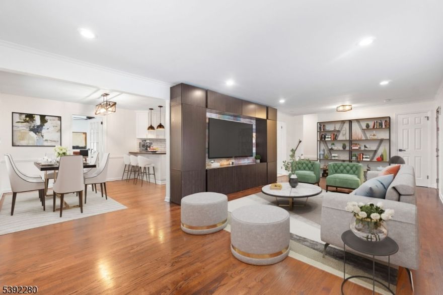 Welcome to this beautifully maintained, freshly painted home in West Orange offering the perfect blend of modern comfort, generous space, and everyday convenience. Filled with natural light and thoughtfully upgraded throughout, this residence delivers both functionality and privacy.The updated kitchen features a large LG refrigerator with ice maker, brand-new stove and microwave, pot filler, and the rare convenience of two dishwashers. Access the spacious patio and fully fenced private backyard from the kitchen which are ideal for entertaining and outdoor dining.Spacious bedrooms include custom built-in closets, complemented by updated bathrooms throughout. A large dedicated home office with extensive built-in storage as well as a second office inside the spacious garage provide an ideal work-from-home setup. The oversized laundry room includes a high-capacity Samsung washer and dryer. Additional highlights include a two-car garage, dedicated storage room, extra room/office in basement and utility room, all with built-in shelving.The fully finished basement offers exceptional bonus space with a private office, playroom, gym room, and ample storage.Enjoy a sun-filled interior, private fenced yard, and unbeatable location close to shopping, dining, movie theater, pharmacy, and I-280. Residents benefit from free jitney service to Midtown Direct NYC trains and a free full-day Pre-K program. School bus pickup is currently conveniently located at the corner.