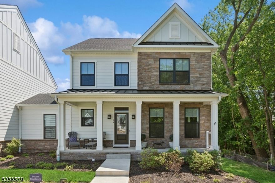 Immediate availability   move in without the wait! This home is fully constructed, move-in-ready, and waiting for you without delays. Welcome to Parq, where upscale living meets modern convenience. This stunning end-unit villa is nestled in a coveted location within the community. Boasting a chic farmhouse exterior, charming front porch, and added privacy, this is the home you've been searching for. Step inside to a bright, open layout featuring a sun-drenched great room, an elegant dining room with coffered ceilings, and a bonus first-floor office. The chef's kitchen is beautifully appointed with quartz countertops, a center island, high-end appliances, and a sunny breakfast area. Rich hardwood floors extend throughout the entire main level. Upstairs, the luxurious primary suite offers two walk-in closets, a spa-like bath with dual sinks, and a separate soaking tub. Two additional bedrooms each feature their own walk-in closets and private baths. A versatile loft provides the perfect space for a second office, lounge, or play area. Custom Hunter Douglas window treatments add a designer touch to every room. The finished basement with high ceilings offers endless possibilities along with generous storage. Enjoy outdoor living on the private deck and the convenience of a 2-car garage with mudroom entry. Residents have access to an outdoor pool, fitness center, and more. Ideally located near major highways, this is the lifestyle you've been waiting for!