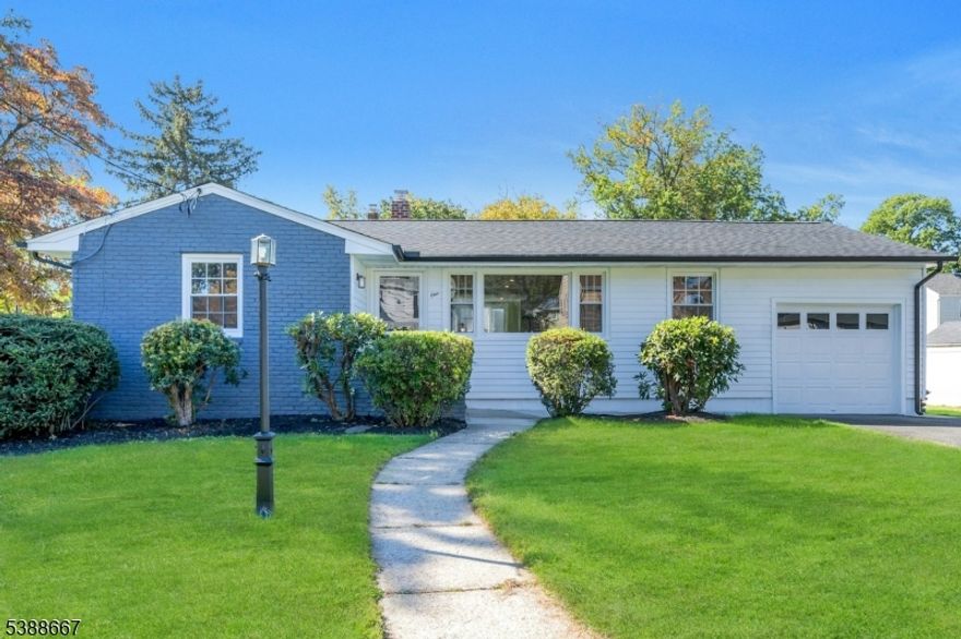 Welcome to this beautifully renovated ranch in the heart of Clark, perfectly positioned on a desirable corner lot. This move-in-ready home offers a seamless blend of modern updates and everyday comfort. Recent upgrades include a new boiler, furnace, roof, electrical, lighting, and refinished hardwood flooring providing peace of mind for years to come. The home features an inviting layout with an eat-in kitchen, a bright and spacious living room, and a functional mudroom for added convenience. The full basement offers abundant storage and presents an excellent opportunity to finish for additional living space, recreation, or a home office. Step outside to enjoy generous yard space ideal for entertaining, relaxing, or future expansion. Located close to shopping, schools, houses of worship, and major transportation routes, this property offers both comfort and accessibility. A fantastic opportunity to own a fully updated home in one of Clark's most desirable neighborhoods. Don't miss it.Back on Market due to buyer non performance on contingency sale.