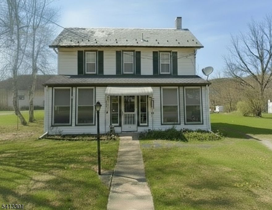 This charming 1800s Colonial is loaded with charachter and charm! Enjoy a cozy country kitchen complete with a porcelain sink, center island, and gas range. A separate eating area brings in abundant natural light, and the adjacent laundry room and pantry add everyday convenience.The spacious living room offers plenty of windows, while the formal living room features a decorative mantle. The original fireplace has been closed off, allowing space for a convenient quarter bath. The second floor includes three comfortably sized bedrooms and a full bathroom. Outside, you'll find a detached garage with a workshop area, plus a generous yard perfect for outdoor enjoyment. Located close to Route 15, this home is ideal for commuters and situated in the desirable Lafayette Township. With so much potential, this wonderful home is ready for you to make it your own! . Updates: Septic 2008. Furnace 2007. Estate sale being sold in As is condition.