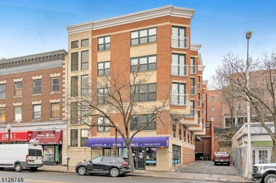 Vail Common building is in a convenient location of Morristown.  Walking distance to the Green, restaurants, bars and Morristown train station,  Unit 303 offers bright living room and open concept.  Washer and dryer are in the unit.  A gym and extra storage in the building.  1 parking ($115 per month) in the covered shared parking lot (Century 21 shopping building).  Pet friendly (dogs limited weights).  Additional storage and wine bar under the breakfast bar.