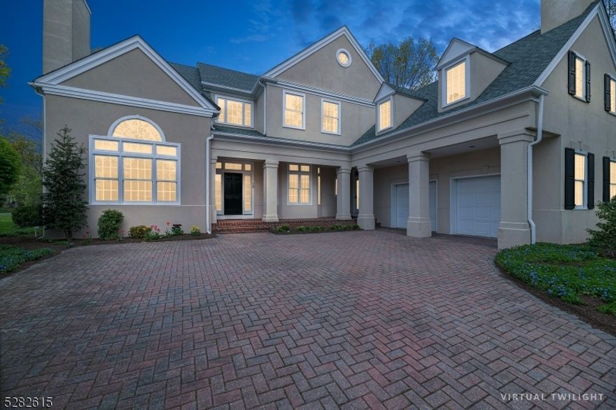 Experience modern luxury living in this 4345 SQ FT Cherry Valley Country Club custom home on 5th tee with serene views of the pond & fountain.. Renovated with premium finishes, family room features a wet bar with wine refrigerator, double sided fireplace and coffered box ceiling, renovated bathrooms, new 3 ZONE HVAC systems, new tankless water heater, new roof, finished basement,  central vacuum, electric car charger, backup generator and so much more! .State-of-the-art gourmet kitchen with honed Carrara marble countertops, designer appliances and a walk-in pantry. Enjoy the formal living room with 12 FT ceilings and fireplace. The private office offers built-in cabinets and a fireplace. The primary suite boasts a tray ceiling, sitting area, and spa-like bath. The finished basement adds recreational space, a full bath, and storage. Outdoor oasis features a 1200 SQ FT Bluestone slate patio with a grilling station and wired for outdoor speakers .Optional country club membership offers golf, tennis, dining, and is more. Perfect retreat for modern living in the award-winning Montgomery Township school district. PLEASE CLICK ON MEDIA FOR VIRTUAL TOUR AND MORE PHOTOS  plus an  AERIAL VIDEO TOUR