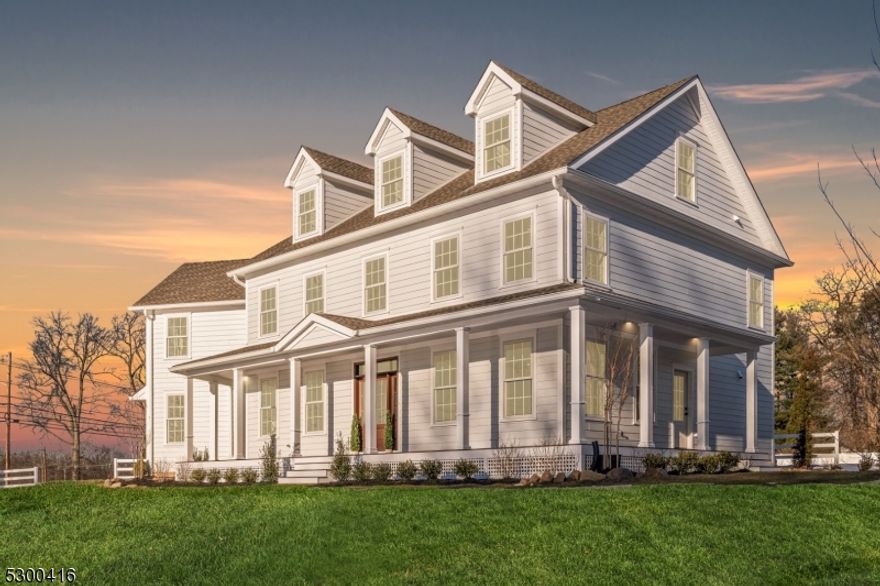 Another gorgeous home crafted by Canuso Homes, an award-winning builder with more than 6,000 homes built across 65 communities. Beautifully situated on nearly one acre this residence of six bedrooms and five and one-half bathroom is the perfect place for those who aspire to live luxuriously. Enjoy the serene ambiance of the property from the wrap-around porch, which overlooks a picturesque pond adorned with a fountain that offers a tranquil setting for rest and relaxation. The first floor features a formal dining area, flex room, powder room, kitchen with double oven and two 8-foot islands, a cozy hearth room with fireplace, and mudroom. Upstairs, the primary bedroom impresses with a spacious walk-in closet, accompanied by three additional bedrooms and two additional bathrooms, while the third floor hosts another bedroom and full bathroom ensuite. The basement spans the entire footprint of the home providing ample recreation space, a bedroom, and full bathroom. Lastly, this home offers a patio off the hearth room extending your living space into the outdoors providing you with limitless opportunities to entertain your guests.