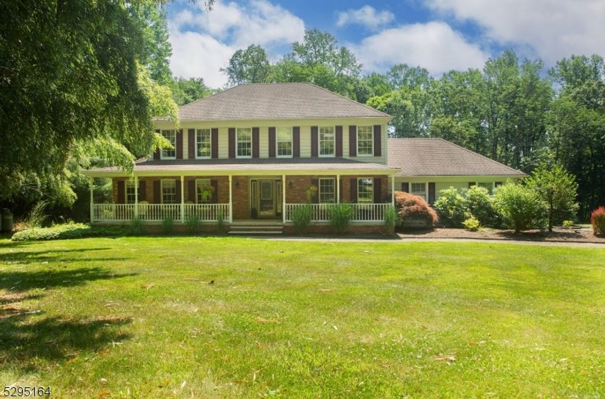 Welcome to your own piece of Chester Township at 37 Cliffwood Road, a stunning Classic Center Hall Colonial nestled on just under 8 private acres of picturesque property.  This charming home invites you in w/a spacious covered front porch & is filled w/natural sunlight, featuring beautiful hardwood floors throughout. Inside, you will find generously sized LR & DR perfect for entertaining, a gourmet KITCH equipped w/granite countertops, newer stainless steel appliances & a convenient pantry. Cozy FR w/a wood burning stove.  The finished Basement offers built-in cabinets, Exercise & Utility RM providing ample storage & functional space.  Outside, the oversized covered deck is ideal for gatherings in any weather, overlooking an in-ground heated pool, a patio area for outdoor dining, an outdoor heated shower w/changing RM & hot tub perfect for R&R. The level backyard is ideal for games or even a full-sized soccer field!  The woods behind this oasis are perfect for hunting or wildlife observation.  Recently installed recessed lighting & fixtures along w/newly paved driveway are just some of the other perks you will discover. The property is maintained under forestry stewardship program, which does not require the taking of lumber or raising livestock. Located in the highly ranked Chester Township School district, this home offers an excellent educational environment. Combining the tranquility of country living with modern amenities, 37 Cliffwood is the perfect place to call home.