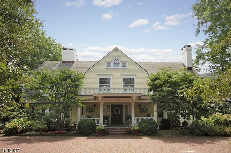 *FOR COMP PURPOSES* Stunning turn of the century home on over an acre of exquisite property including magnificent gardens, in-ground pool & carriage house. Highlights include lead glass windows, custom woodwork, spacious rooms, 4 fireplaces & an elevator. An open front porch invites to you the grand foyer flanked by the living room & formal dining room, each boasting a fireplace.  EIK w/center island breakfast bar & breakfast room. Solarium, family room, library & his/her powder rooms finish 1st floor. 2nd level master bedroom suite with fireplace, walk-in closet, balcony & private bath. 3 addl en-suite bedrooms (one w/FP) on 2nd level. 3rd level offers 2 addl bedrooms, office & full bath. Lower level play room & wine storage. Convenient to schools, downtown & NYC transportation, this exceptional home is one of a kind!