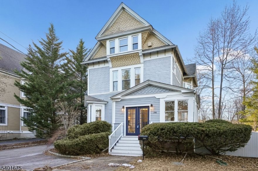 Set in one of Montclair's most desirable locations - this classic Victorian home offers a blend of charm & modern livability - greeted by a large enclosed wrap around porch - perfect flex space for dining or play - gorgeous double doors w/ bespoke stained glass panels - large foyer greets you - charming living room w/large bowed windows & decorative fireplace - formal dining room w/china closet storage exuding charm - down the hall to an open family room & recently renovated kitchen w/custom white cabinetry & SS appliances - large island for enjoying breakfast or the nightly catch up - mud room in rear which leads to the back yard space - two staircases lead upstairs to the second level - 3 large bedrooms - a hall bath w/ new vanity - primary suite has a walk in closet and large private bathroom - third floor hosts the 4th bedroom - full bathroom and convenient laundry room space - a large open area - a spectacular room with wall of windows provides some flexi space - perfect for a bedroom/office/family room or exercise room - this wonderful home is situated on a large level lot w/raised garden beds & a new custom privacy fence surrounding - step inside to soaring high ceilings, abundant natural light & a flexible floor plan for your next chapter - Walk to shops, restaurants & NYC transportation (trains and buses) This home provides the best of city living while in the extremely desirable suburb of Montclair - w/acclaimed restaurants, theatres and schools - Welcome Home!