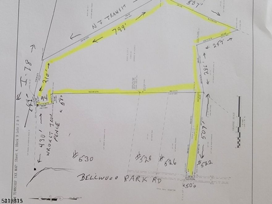 Interesting land! Hunting, camping, steep, but can build 2 bank buildings. 10+ acres between Bellwood Park and I-78. The land has 50' frontage on Bellwood Park that goes back 500 feet and then opens up to 10 acres. The 500' is steep. Hike it! Opportunity Abounds with lots of land and privacy. Lot  9.3 represents the flag; Block 9.2 is 10. acres