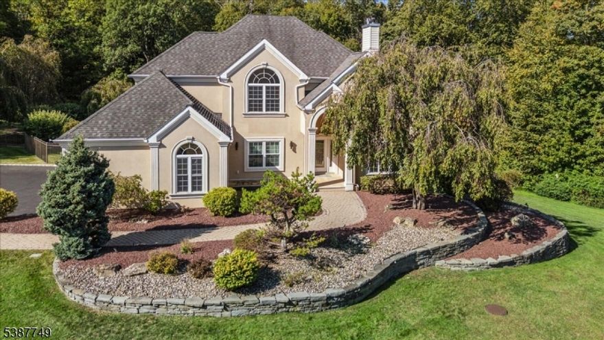 Sitting on nearly 3 acres of parklike property, 2 Camelot Drive will not disappoint. From the moment you enter you see the quality of craftsmanship throughout. First floor boasts beautiful wood inlay floors, formal living and dining room, custom eat-in kitchen with Wolfe double oven and warming drawer, family room with a gas fireplace and tons of natural light, great deck off the kitchen for grilling and entertaining, laundry room and powder room. Moving up to the landing there is an office which looks out to the beautiful grounds. The second floor offers 4 bedrooms with all new Anderson windows, and main bath. The primary bedroom suite boasts a walk-in closet, sitting area and large bathroom with spa tub. As if that is not enough there is also a full 42x42 walk-out basement with high ceilings and plumbed for an additional bathroom, just waiting to be refinished. Stepping outdoors you are presented with a perfect oasis. Private pool with new liner and cover, custom pavers, mature trees, tons of yard space and additional patio under the deck. Additional features include: outdoor stereo system a whole house generator, new well pump and pressure tank, new deck rails, steps and edge boards, multi zone landscape lighting, sprinkler system, and heating has been converted from oil to natural gas. Nothing to do but move in. The driveway at the back property is an easement to the house behind.