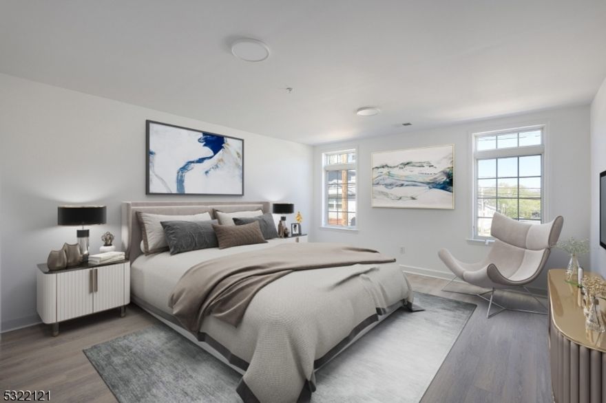 Welcome to Central Park at 500 Central Avenue.  This stunning, new 3-story mixed use building features spacious and airy units with state of the art equipment as well as offering many amenities. This 2 bedroom, 1.1 bath apartment, front facing unit with 2 Juliet balconies in an elevator building offers hardwood floors, CAC, SS appliances, quartz countertops, gas oven/range, refrigerator, washer/dryer, underneath and off street parking. Laundry in unit. Conveniently located to downtown Westfield and 1 block from the Train Station.