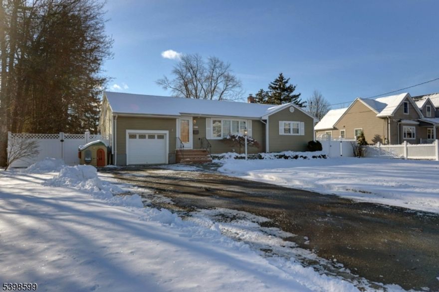 Welcome to this delightful 3-bedroom, 1-bath ranch home boasting with beautiful curb appeal. Situated in the highly sought-after Pompton Plains area, this property invites you to unleash your creativity and make it your own.Step inside a spacious living room with beautiful updated front window and discover hardwood floors waiting beneath the carpeting on the main floor. Light oak cabinets in the kitchen offers ample space and the Dining Room is adjacent to the Kitchen for future expansion if needed. Off the Kitchen you have a nice bright & sunny 3-season room with access to the covered patio and private level fenced in rear yard. The primary bedroom is a good size and 2nd BR & Bath with large shower that finishes this level. 3rd Bedroom is located off the Living Rm. The expansive basement is ready to be transformed into additional living space, a home office, or a recreational area whatever suits you! Generator hookup 2021, HWH 2021 Furnace 2015, Central Air 2014. Complete with a 1-car garage and located in a fantastic neighborhood, this home is just minutes from major highways, shopping, and the scenic Pompton Valley Rail Trail. Don't miss this opportunity to make this charming ranch your forever home!