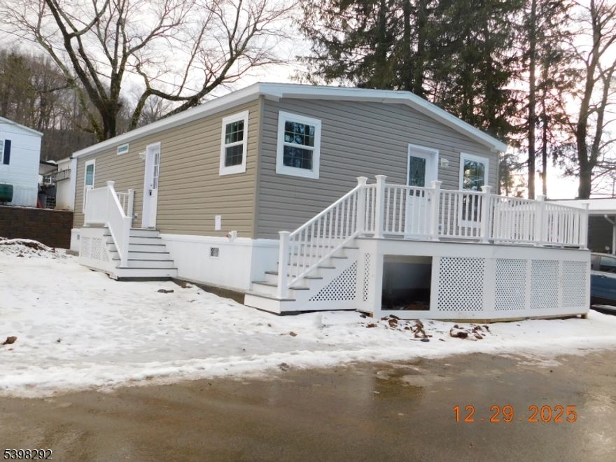 Outstanding new homes situated in a 55+ leased land community with No REAL ESTATE TAXES OR HOA FEES.Wood Frame construction with 2" x 6" exterior frame walls with 5 1/2" of insulation in walls. Thermopane windows, vinyl siding. Easy living in quality new construction living space. Professionally designed homes offer beautiful kitchen, large laundry room with 2 bedrooms and 2 baths. Gas heat and central A/C. Private ceramic tile bath off of primary bedroom . Water, sewer garbage and recycling all included in the monthly land lease of $814..Financing available.. Easy living here with all new appliances included and ready to move in.