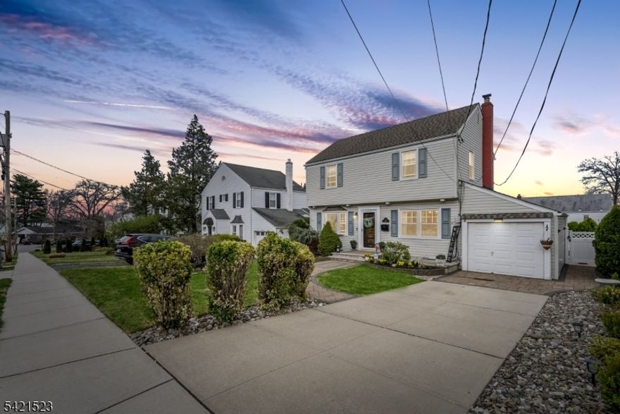 Welcome to 17 Burlington Rd, Clifton! This beautifully maintained 3BD/1BA colonial checks every box. The fully renovated kitchen features quartz countertops, center island w/ built-in microwave, farmhouse sink, gas range w/ hood, Samsung smart appliances, beverage fridge, and instant hot water tap, all included. Open flow into an elegant dining area w/ crown molding. Spacious living areas w/ crown molding throughout. Updated bath w/ glass-enclosed designer shower. Outside, enjoy a large paver patio w/ retractable awning, outdoor TV, fire pit & above-ground saltwater-ready pool. Paver walkway, manicured landscaping & attached garage complete this incredible package. Truly move-in ready , don't miss it!