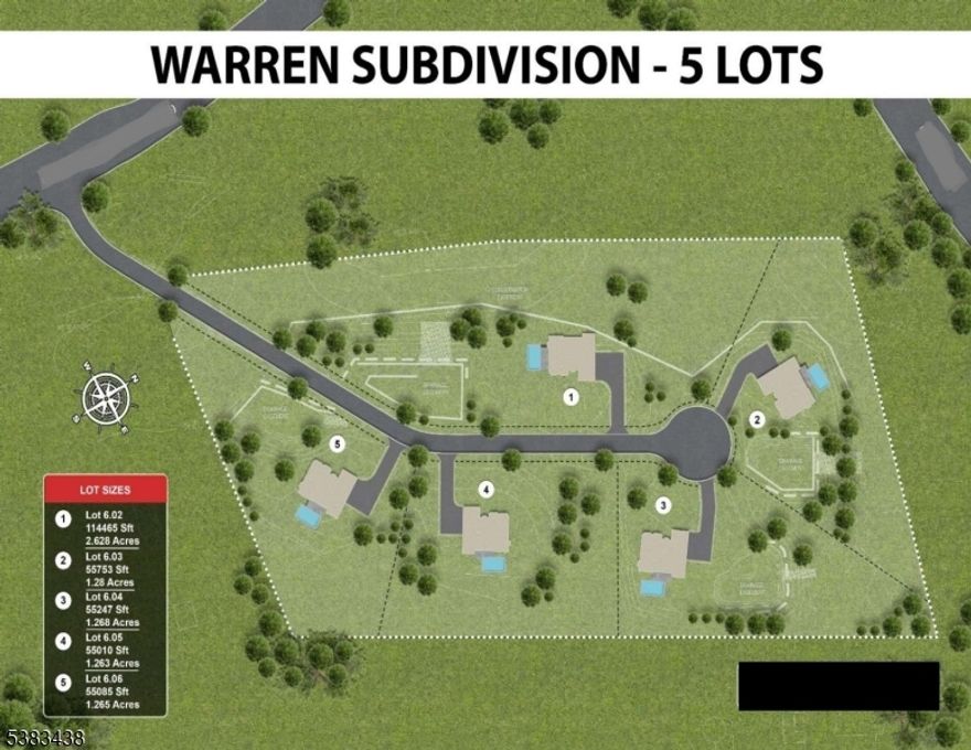 Fully Approved 5-Lot Subdivision in Warren " Prime 8.7-acre parcel just minutes from top-rated schools (including Pingry), shopping, and major highways (Rt. 78). Each lot ranges from 1.26 to 2.6 acres, offering the perfect setting for spacious estate-style homes. Planned as a subdivision that offers a private, prestigious, and upscale atmosphere, it is set back from Liberty Corner Rd, combining both convenience and seclusion.