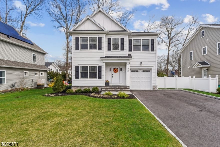 Stunning 2022 Parisi Builders & Associates LLC  home in a prime Chatham Borough location.  This 5 bedroom, 4 full/ 1 half bath is finished to perfection with beautiful architectural details, stunning woodwork and hardwood floors.  You are greeted by a bright and spacious foyer adjacent to a sunny Dining Room.  Walk thru the charming Butler's Pantry with it's large walk in closet with plenty of storage space and shelving.  The kitchen is a true masterpiece with top of the line appliances, cabinetry, finishes and large center island.  The Kitchen flows with ease into the expansive Family Room with its gas fireplace and access to the beautiful, fenced in, level backyard that includes a stone patio for outside dining.and barbecuing.  The first floor also includes a powder room, mudroom and garage access.  The second floor hosts 4 bedrooms with 3 full baths, laundry room with built in sink and shelving.  The basement has high ceilings with large recreation room and 5th bedroom with Egress Window plus a full bath.  Short distance to schools and train station.3600+ square ft of living space including the lower level