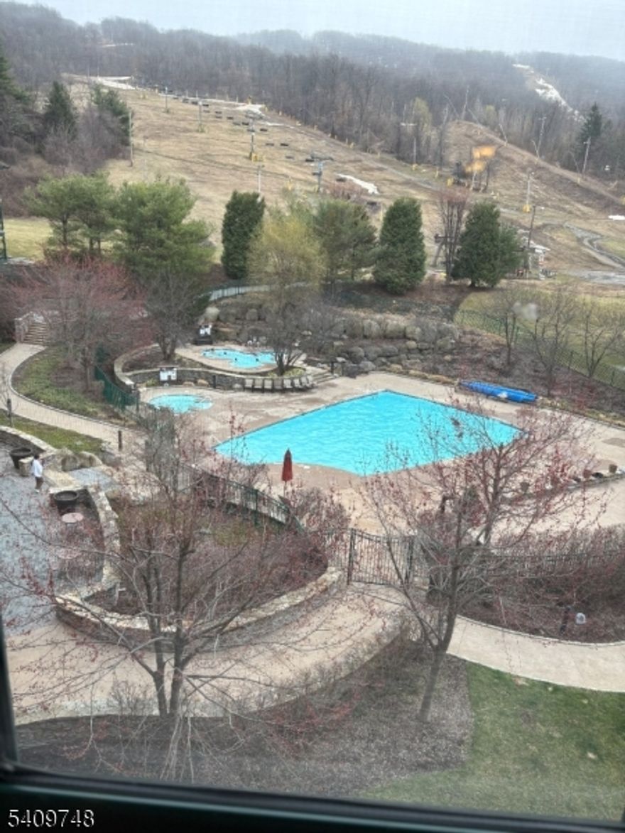 Amazing views overlooking the pool and ski slopes. This fully furnished unit offers a perfect mountain retreat or income-producing opportunity. Features include a convenient kitchenette, oversized bathroom with a soaking tub, cozy gas fireplace, and a well-designed layout with a separate bedroom, living area, and private balcony. Ideally situated at the base of Mountain Creek Ski Resort, with immediate access to skiing, the water park, and world-class mountain biking. The hotel provides on-site laundry facilities and a dedicated owner ski locker for added convenience. Possible owner financing available-MOTIVATED SELLER! Take advantage of the hotel's rental program to generate extra income when the property is not in use. Brand new AC was installed 3 month ago.