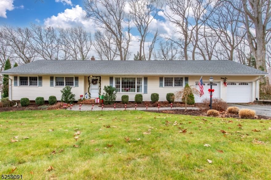 Beautifully updated Ranch in desirable Shongum neighborhood! Featuring NEW White Kitchen (2021) open to Family Room with brick wood burning fireplace, and slider to deck overlooking fenced-in backyard. Three spacious bedrooms and 2 newly updated baths. Large Living room & Dining room with architectural moldings. Hardwood floors throughout. Partially finished basement for extra living space. Mud room/Laundry room off kitchen with access to the backyard and the garage. Newer high-quality Anderson wood windows & new 16" of R30 attic insulation keep utility costs low. Sprinkler system. The plug-in natural gas generator stays with the house. Public utilities. Close to Morristown and all the major roads for commuting. One floor living at it's best! Don't miss this amazing home!