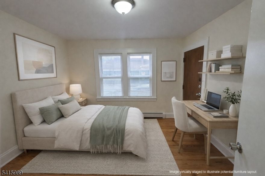 Great 2-bedroom on a nice, quiet street. Updated kitchen, bathroom, and floors. Plumbing and electrical are all updated recently, making sure you can have a worry-free stay. Rent includes one parking spot, water, laundry in the basement, and maintenance. On the border with Montclair and Glen Ridge. Tenants are expected to do a full background check with the application. Pictures include virtual staging; the apartment will be delivered unfurnished.