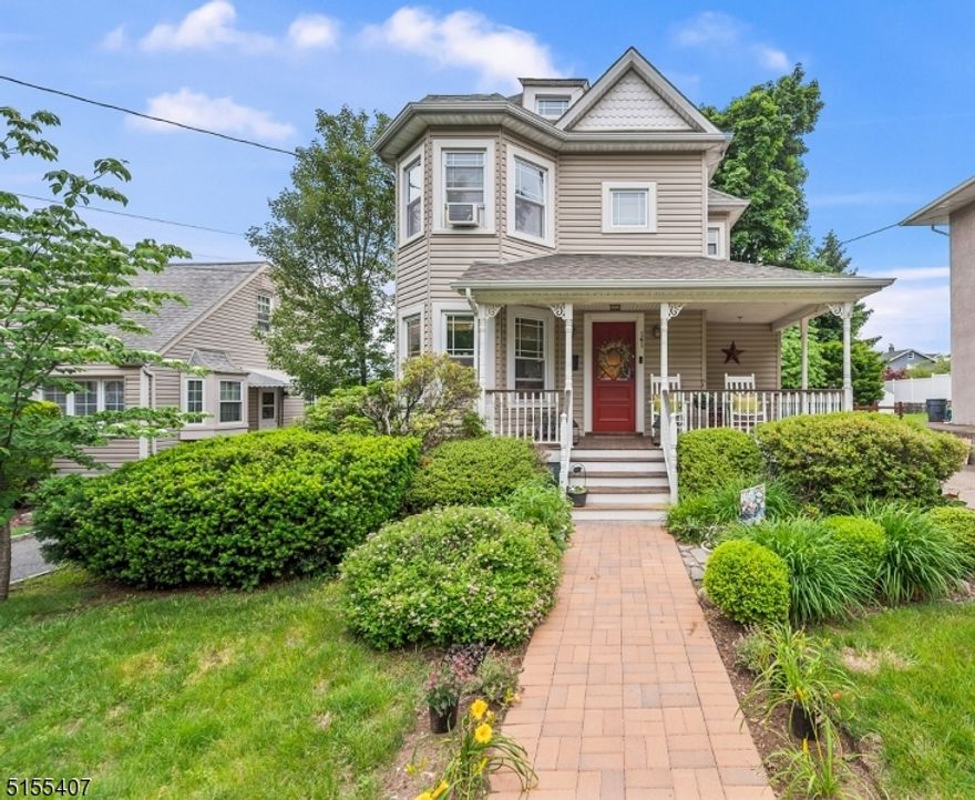 Exuding character and charm, this Victorian welcomes you home from the start with its lemonade front porch and landscaped perennial front garden.  Gorgeous bay windows, crown molding, and hardwood floors provide warmth and elegance in the living room and dining rooms.  Through french doors, a first floor bedroom or den is a lovely addition overlooking the private backyard.  The kitchen features SS appliances, as well as breakfast bar seating and generous counter and cabinet space.  An updated full bathroom rounds out the first floor of this home.  Upstairs, the primary bedroom, additional bedroom, and renovated bathroom are joined by yet another room, perfect for an office or reading room.  The partially finished basement has a large space currently used as an office.  Looking for a home gym or recreation room - this space provides for endless possibilities.  Finally, the large, flat lot provides you with your own private backyard oasis.  Stepping down from the large, newly painted two-tiered deck, you are greeted by a lush green yard, perfect for entertaining or relaxing summer nights.  With public transportation to NYC nearby, convenient to major highways, houses of worship, and shopping, don't miss the opportunity to make this special home your own!