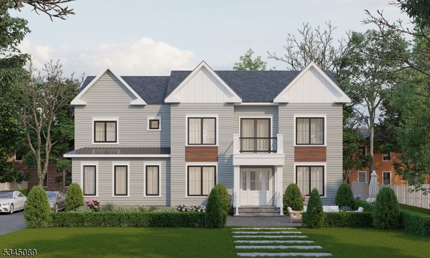 Welcome to this STUNNING 6 Bedroom, 5.5 Bathroom Center Hall Colonial Home situated on a sprawling .33-acre flat. Boasting approx 4,800 sq ft of luxurious living space across 3 floors. As you enter through the grand double-height lobby, you are greeted by the exquisite formal living room on one side &  formal dining room on the other. The eat-in kitchen features custom cabinets, high end appliances, quartz countertops, walk-in pantry, bar area and seamlessly flows into the DOUBLE HEIGHT Family room with inviting fireplace & sliders that open to an oversized patio, ideal for entertaining & enjoying views of the flat yard. The 1st floor is designed with convenience in mind, featuring a spacious bedroom ensuite and separate powder room. The 2nd floor features four generously sized bedrooms including the luxurious Primary Suite serving as a private retreat with PRIVATE BALCONY, offering a spa-like bathroom & his and her walk-in closets. One bedroom is ensuite, while 2 other bedrooms are serviced by a shared bath. An additional BALCONY and laundry room completes this floor. The finished basement is perfect for entertainment & relaxation, featuring an additional bedroom & full bath, a generous recreation room and media room. A 2-car garage ensures ample space for vehicles & storage. Perfectly located, this home is close to NYC Transportation, shopping & highways.