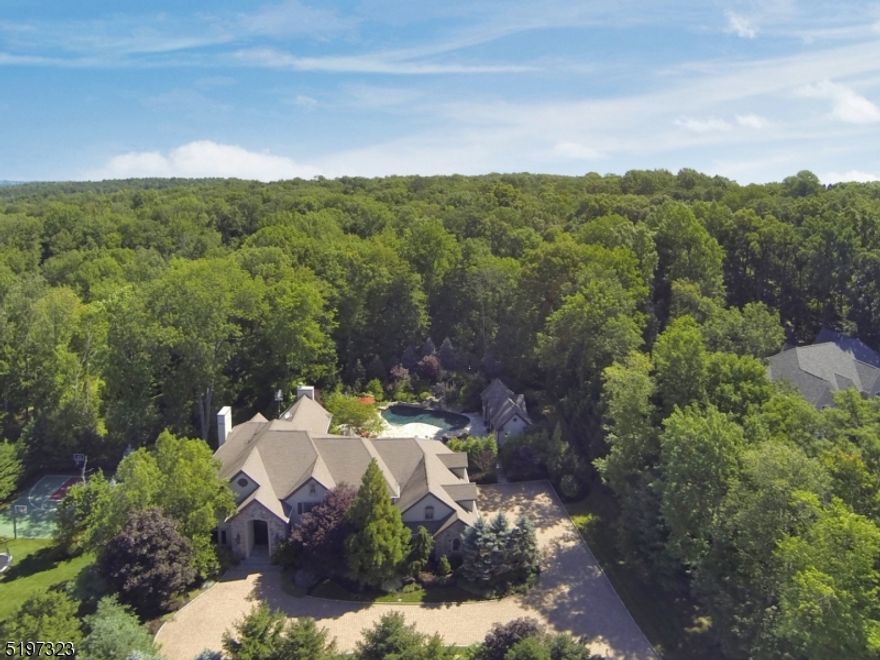 You'll appreciate the "estate" feel of this beautifully updated "complete" custom home on one of Warrens's most desirable cul-de-sac locations. This home offers a stunning library which gives you the flexibility to work from home, and a private outdoor paradise that is 2nd to none. Enjoy the spectacular saltwater heated pool, and pool house with a full bathroom and kitchenette! Entertaining is a pleasure while using the outdoor kitchen or the hot tub!  Perfect home for working or relaxing! Tastefully updated kitchen, hardwood flooring throughout, and new lighting;  This home has all of the bells and whistles! cathedral ceilings,3 fireplaces, incredible millwork & built-in cabinetry. Master suite with 3 walk-in closets, newer bathroom.  Even a large cedar closet. Finished walkout lower level; complete with bedroom, full bathroom, authentic feeling theater room, exercise room & a recreation area. This very private property features a basketball (all sports)  court. Truly a "must-see" home. Approximately 30 miles to NYC!